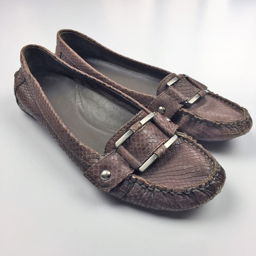 Saks Fifth Avenue Amelie Brown Leather Loafer Flat